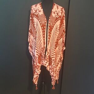 Vince Camuto Brown and Beige Swim Coverup